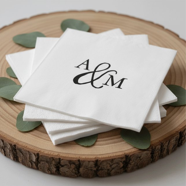 Serviette En Papier Mariage de monogramme d'esperluette (Créateur téléchargé)