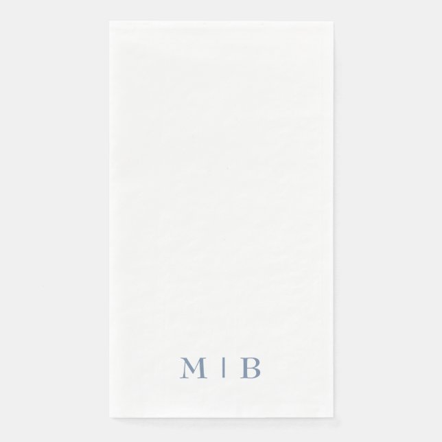 Serviette En Papier Mariage de monogramme élégant et simple (Devant)