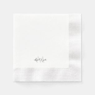 Serviette En Papier Mariage de monogramme et de deux noms personnalisé