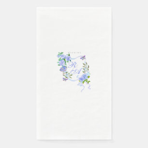 Serviette En Papier Mariage de monogramme Rose bleu