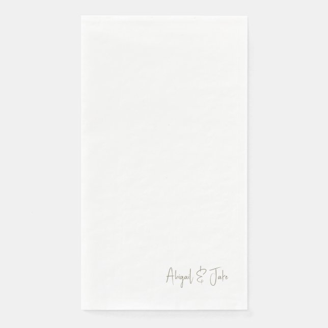 Serviette En Papier Mariage de noms de script or simple (Devant)
