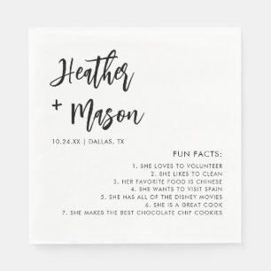 Serviette En Papier Mariage de pinceau minimaliste Fun Facts serviette