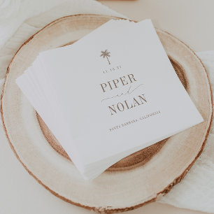Serviette En Papier Mariage de plage côtière OASIS