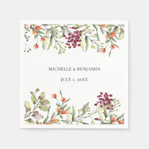 Serviette En Papier Mariage de prairie fleur sauvage