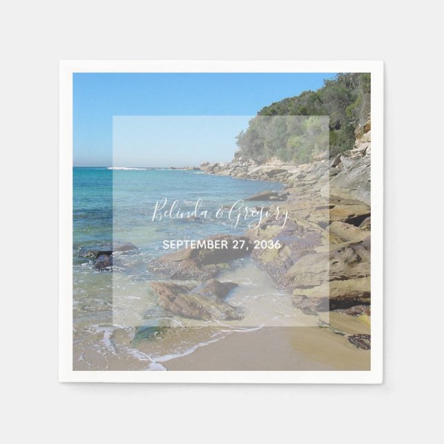Serviette En Papier Mariage de Rocky Beach (Devant)