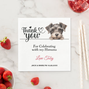 Serviette En Papier Mariage de Schnauzer miniature Merci