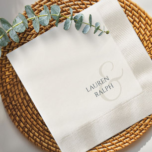 Serviette En Papier Mariage de script chic et élégant