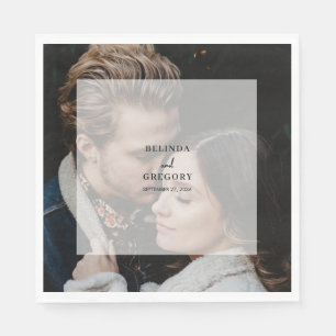 Serviette En Papier Mariage de script de superposition photo simple et