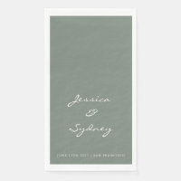 Mariage de script minimaliste vert foncé personnal