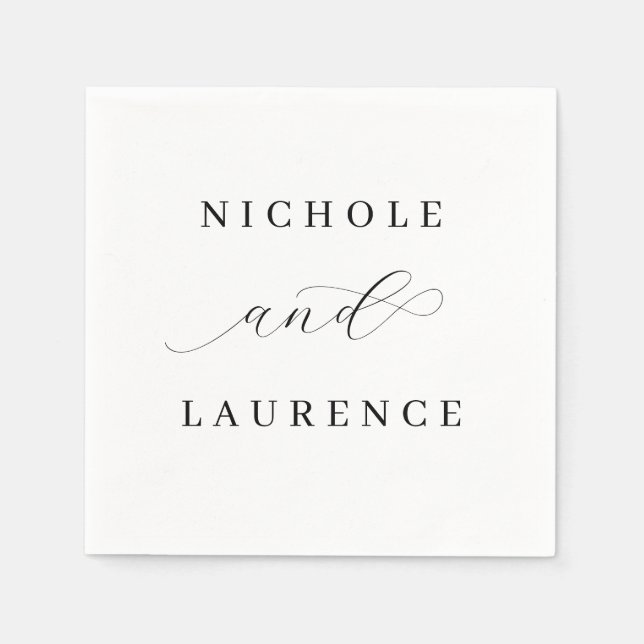 Serviette En Papier Mariage de script simple (Devant)