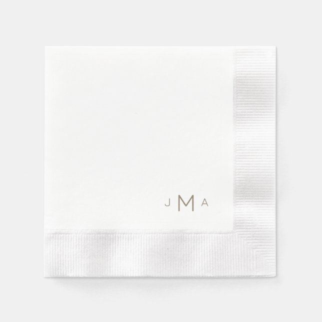 Serviette En Papier Mariage de texte or moderne (Devant)