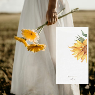 Serviette En Papier Mariage de texte personnalisé Sunflower Gold