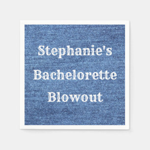 Serviette En Papier Mariage de thème bleu blanc Denim