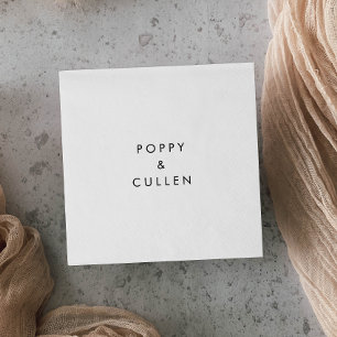 Serviette En Papier Mariage de typographie chic