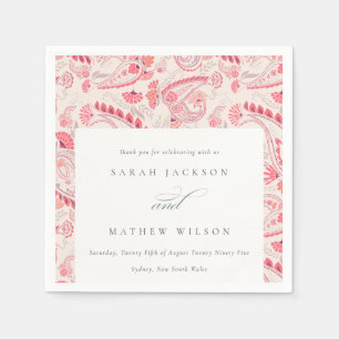 Serviette En Papier Mariage de typographie minimaliste moderne Blush P