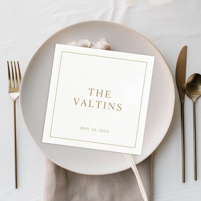 Serviette En Papier Mariage de typographie simple Napkins (Créateur téléchargé)