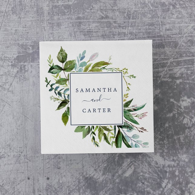 Serviette En Papier Mariage de verdure d'été (Créateur téléchargé)