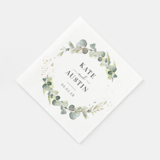 Serviette En Papier mariage de verdure eucalyptus