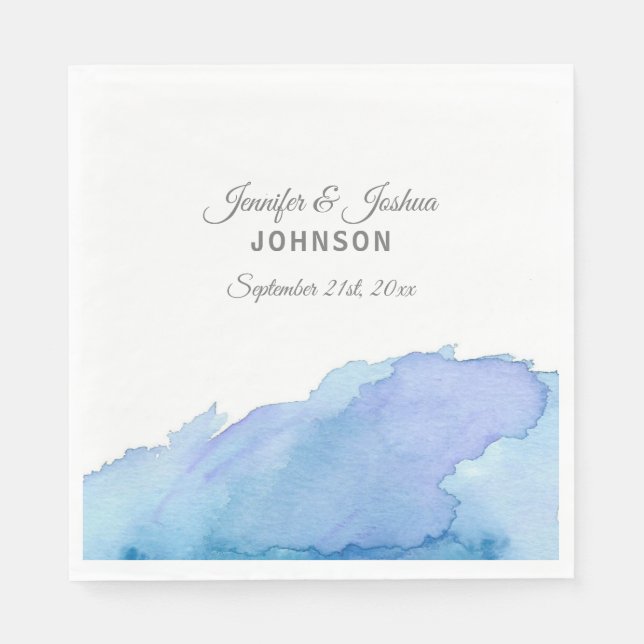 Serviette En Papier Mariage d'eau bleu Turquoise Turquoise (Devant)