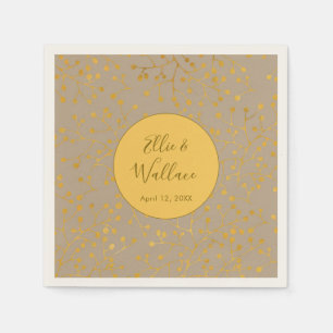 Serviette En Papier Mariage d'épices de moutarde Élégant Motif de brin