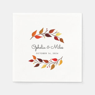Serviette En Papier Mariage des branches d'automne