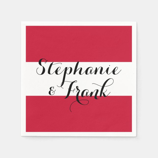 Serviette En Papier Mariage des couleurs du drapeau autrichien (Devant)