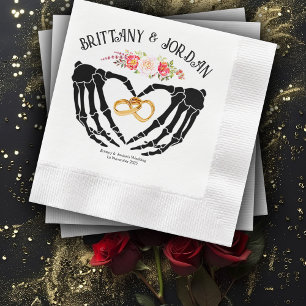 Serviette En Papier Mariage des mains de squelette gothique clair