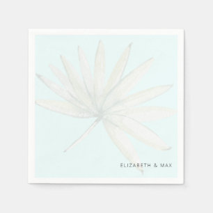 Serviette En Papier Mariage des noms de couples tropicaux bleu glace