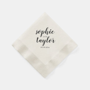 Serviette En Papier Mariage des noms de mariée et de chambre