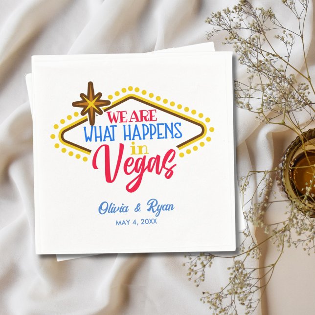 Serviette En Papier Mariage des signes Fun Custom Las Vegas (Fun Custom Las Vegas Sign Wedding Napkins)