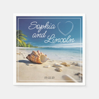 Serviette En Papier Mariage d'été élégant