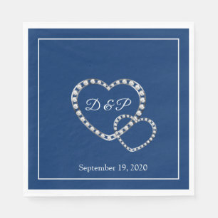 Serviette En Papier Mariage deux coeurs papier serviettes