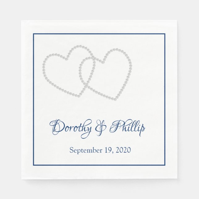 Serviette En Papier Mariage deux coeurs papier serviettes (Devant)