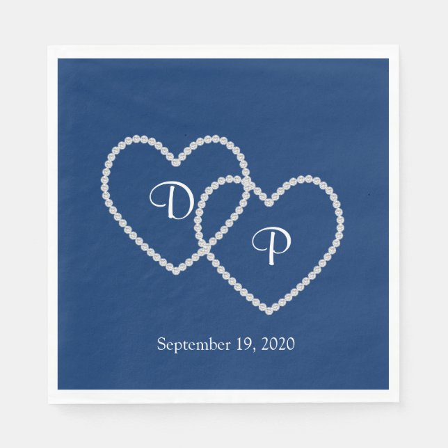 Serviette En Papier Mariage deux coeurs papier serviettes (Devant)