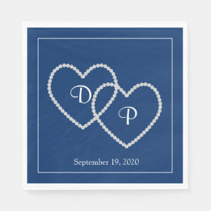 Serviette En Papier Mariage deux coeurs papier serviettes