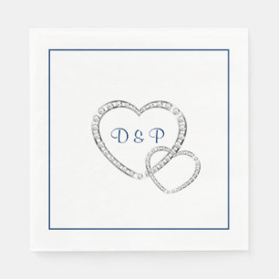 Serviette En Papier Mariage deux coeurs papier serviettes