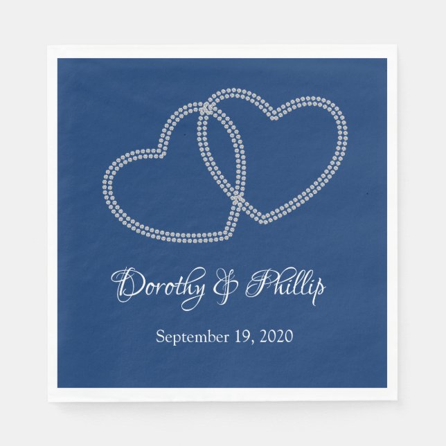 Serviette En Papier Mariage deux coeurs papier serviettes (Devant)