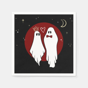 Serviette En Papier Mariage d'Halloween des Âmes Sœurs Rouges