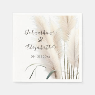 Serviette En Papier Mariage d'herbe Boho Pampas