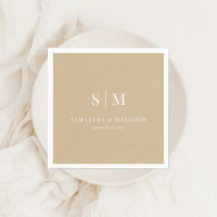 Mariage d'initiaux de couple d'or neutre