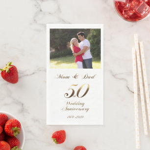 Serviette En Papier Mariage d'or 50e anniversaire Parents