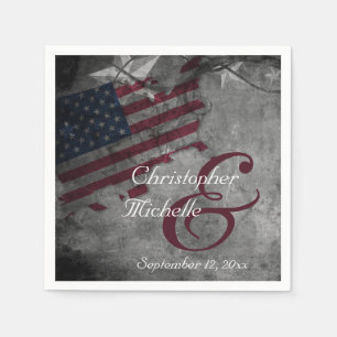 Serviette En Papier Mariage du drapeau américain patriotique