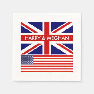 Serviette En Papier Mariage du drapeau anglais-américain britannique U