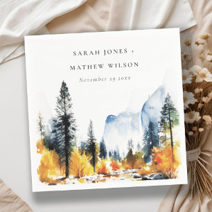 Serviette En Papier Mariage du paysage hivernal de la rivière Mountain