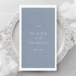 Serviette En Papier Mariage Dusty Blue – Design Minimaliste Élégant