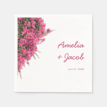 Mariage Élégant Aquarelle Bougainvillea Rose