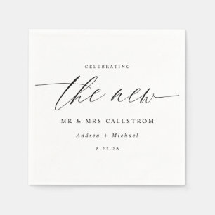 Serviette En Papier Mariage Élégant Calligraphie Moderne