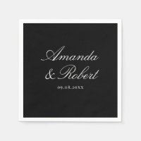 Mariage Élégant Calligraphie Noir et Blanc