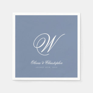 Serviette En Papier Mariage Élégant Classique Initiale du Nom de Famil