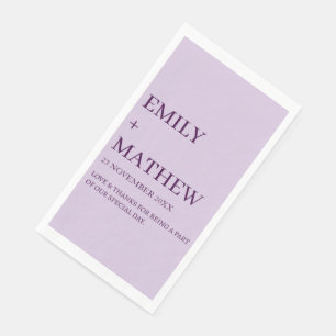 SERVIETTE EN PAPIER MARIAGE ÉLÉGANT CLASSIQUE MODERNE PERSONNALISÉ STY
